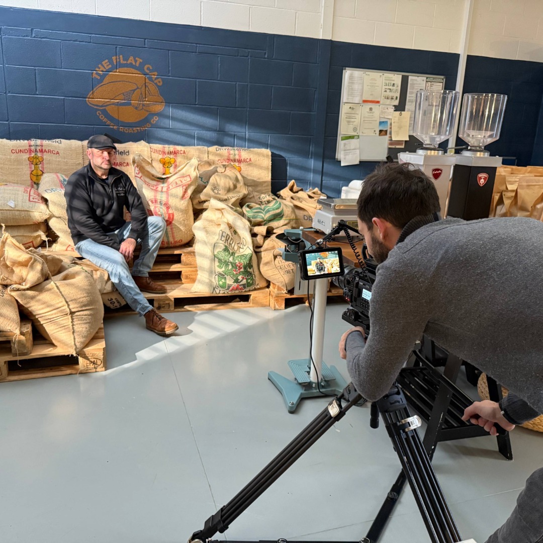 Filming at The Flat Cap Coffee Roasting Company with The Wiltshire Marque